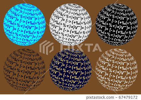 Mathematical symbols vector globe 67479172