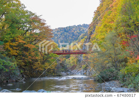 Hokkaido Autumn Jozankei Futami Suspension Bridge 67480017