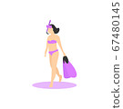 Woman going to scuba diving in diving mask 67480145