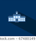 Isolated school building at night 67480149