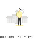 Teenager Schoolboy going to school with backpack 67480169