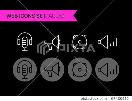 Audio thin line icons vector set - Stock Illustration [67480412] - PIXTA