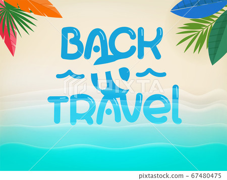 Background with beautiful blue waves and lettering 67480475