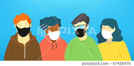 Different people with mask vector pack. Pandemic 67480476