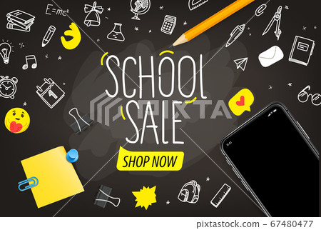 School sale vector concept with lettering 67480477