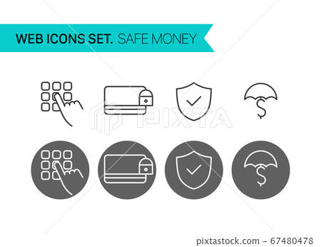 Save money thin line icons vector set 67480478