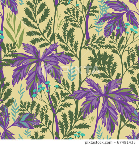Vector botanical seamless pattern - Stock Illustration [67481433] - PIXTA