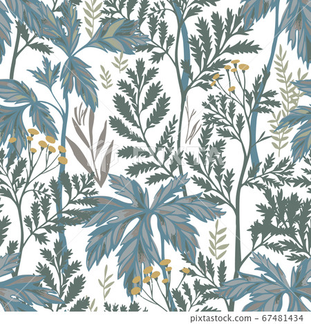 Vector Botanical Seamless Pattern - Stock Illustration [67481434] - PIXTA