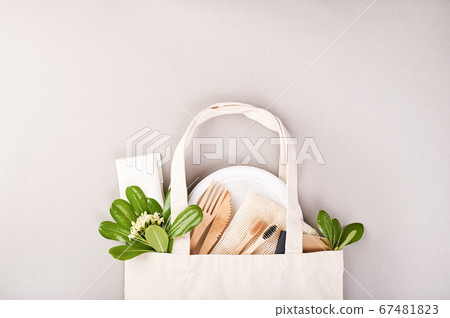 Eco friendly, disposable, recyclable, compostable tableware. Toothbrush, plate, cutlery, bag made of 67481823