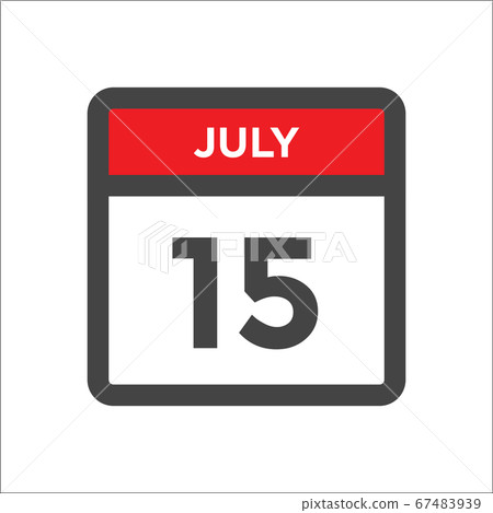 July 15 calendar icon with day of month - Stock Illustration [67483939 ...