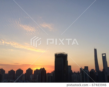 Sunset in shanghai china Sunset in shanghai china 67483946