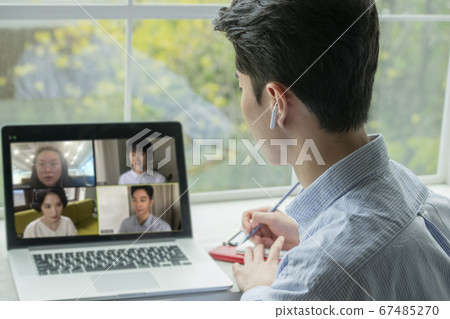 Business, video conference, man Business, video conference, man 67485270