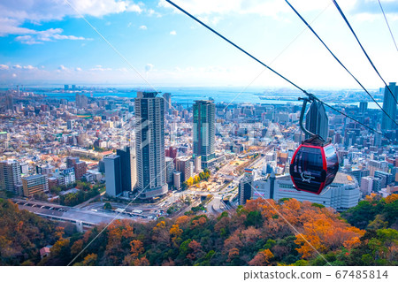 Kobe cityscape and ropeway Kobe cityscape and ropeway 67485814