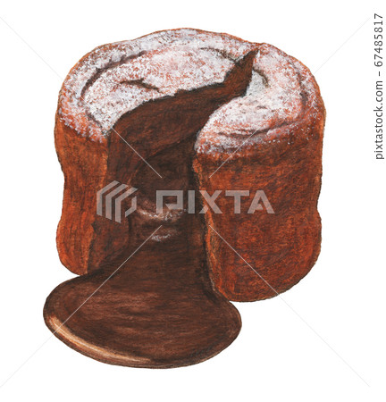 Toro-ri Fondant Chocolate, Watercolor Pencil Drawing 67485817