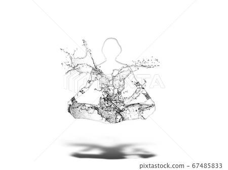 Abstract woman silhouette meditating 67485833