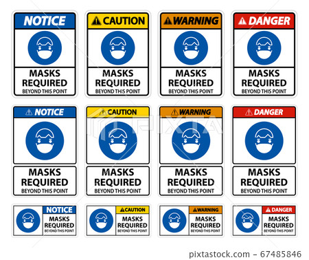 Symbol Masks Required Beyond This Point Sign - Stock Illustration ...