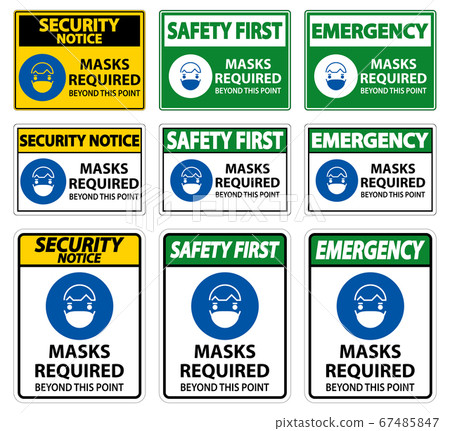 Symbol Masks Required Beyond This Point Sign - Stock Illustration ...