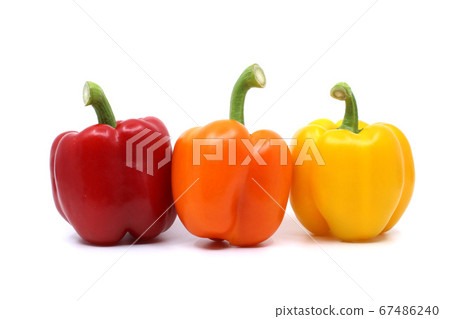 孤立在白色背景上的各種顏色的辣椒粉 67486240