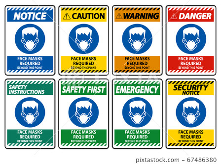 Face Masks Required Beyond This Point Sign Isolate On White Background Face Masks Required Beyond This Point Sign Isolate On White Background 67486380