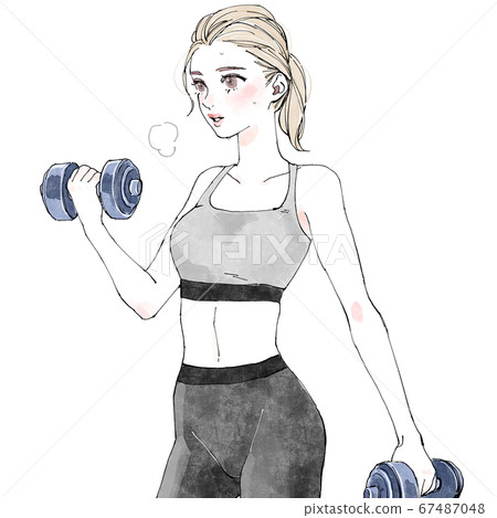 Woman doing muscle training 67487048