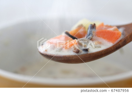 Milk-chow chow vegan menu with vegetables and wild rice 67487956