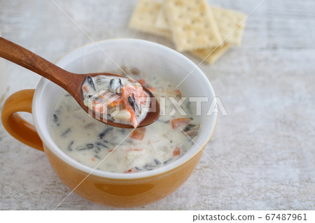 Milk-chow chow vegan menu with vegetables and wild rice 67487961