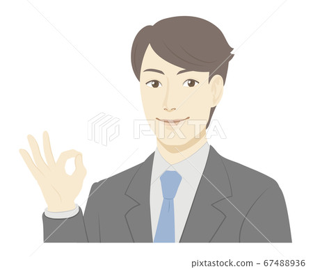 Male illustration / OK sign Male illustration / OK sign 67488936