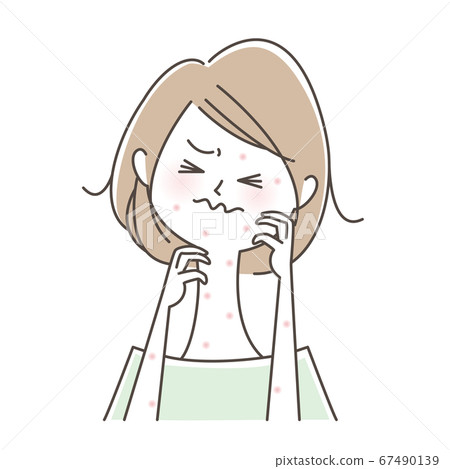 過敏的癢女人 67490139