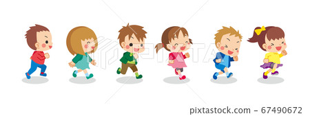 可愛的孩子們和他們的朋友到處亂跑 67490672