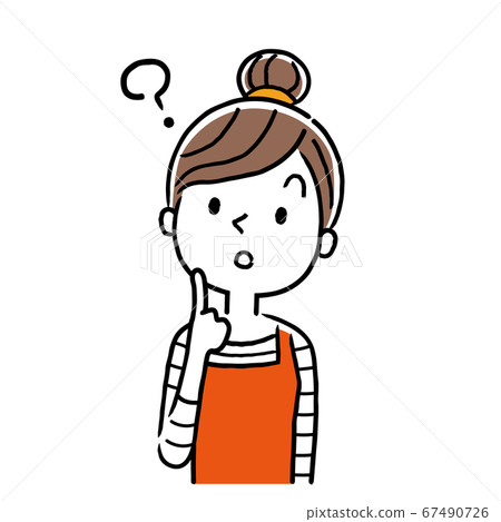 Vector illustration material: a young housewife who feels doubts 67490726