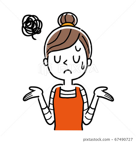 Vector illustration material: young housewife in trouble Vector illustration material: young housewife in trouble 67490727