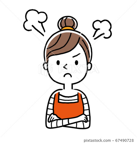 Vector illustration material: angry, frustrated young housewife Vector illustration material: angry, frustrated young housewife 67490728