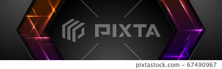Black arrows abstract tech banner with glowing Black arrows abstract tech banner with glowing 67490967