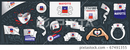 Vector set of the national flag of Mayotte in various creative designs Vector set of the national flag of Mayotte in various creative designs 67491355