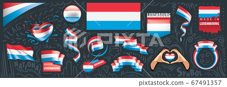 Vector set of the national flag of Luxembourg in various creative designs Vector set of the national flag of Luxembourg in various creative designs 67491357