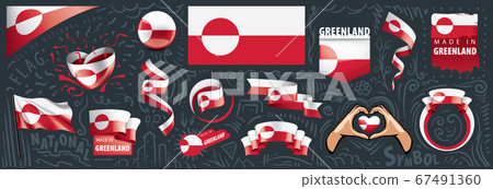 Vector set of the national flag of Greenland in various creative designs Vector set of the national flag of Greenland in various creative designs 67491360