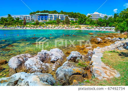 Spectacular coastline and wonderful beach, Rovinj, Istria region, Croatia, Europe 67492734