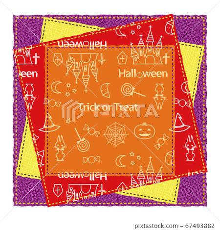Patchwork style pattern frame background... - Stock Illustration ...