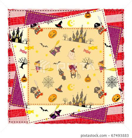 Patchwork style pattern frame background... - Stock Illustration ...