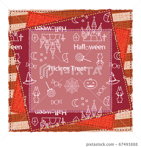 Patchwork style pattern frame background... - Stock Illustration ...