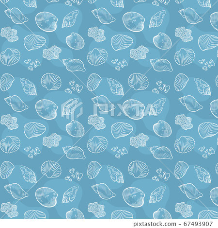 貝殼無縫圖案材料 貝殼無縫圖案材料 67493907