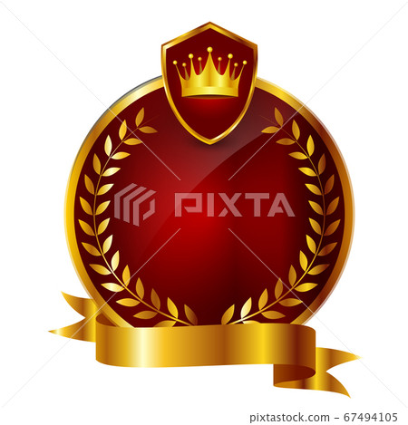 Emblem crown ribbon icon - Stock Illustration [67494105] - PIXTA