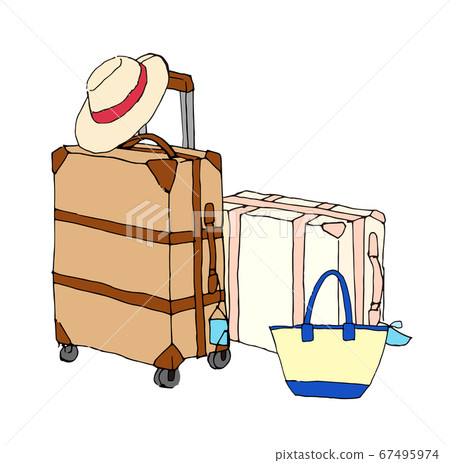 Summer resort girls travel illustration material Summer resort girls travel illustration material 67495974
