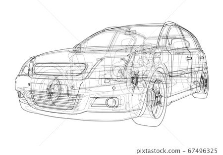 Concept car. 3D illustration 67496325