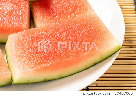 Watermelon skin. Summer image with a blind. 67497069