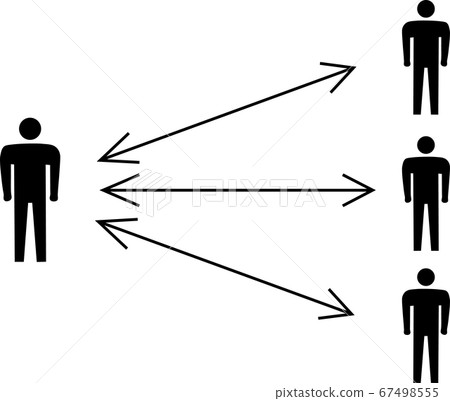 Image material to keep distance with multiple people 67498555