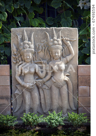 Apsara sandstone craft statue for garden Apsara sandstone craft statue for garden 67498594