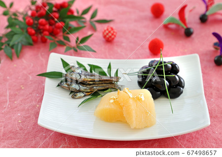 Celebration three kinds of osechi dishes 67498657