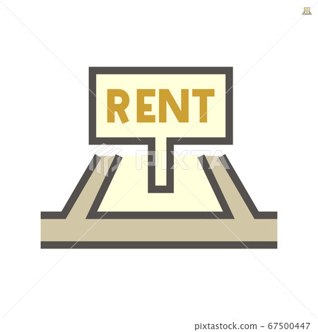 Land and rent sign to show land for rent vector 67500447