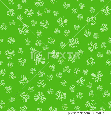 Seamless pattern with green clover leaves. Modern background with repeating elements for packaging, printing, fabric. Vector Seamless pattern with green clover leaves. Modern background with repeating elements for packaging, printing, fabric. Vector 67501409